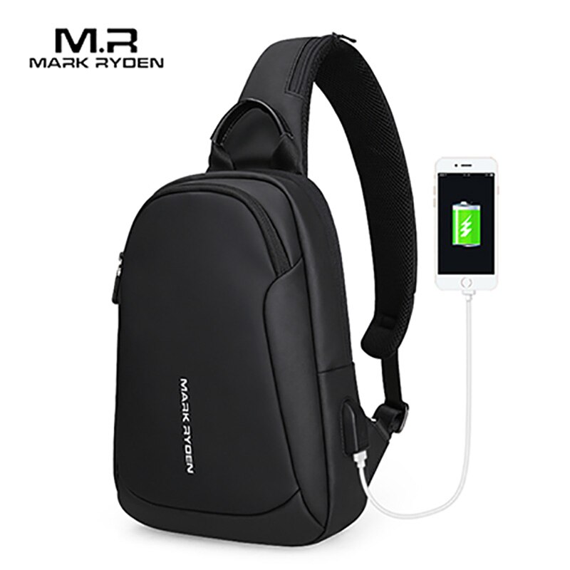 Mark ryden multifunctionele crossbody herentas waterdicht usb-oplaadbaar borstpak korte reistas schoudertas: Default Title