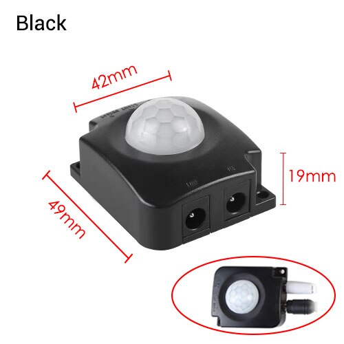 PIR Bewegung Sensor Schalter 5V-24V DC Menschlichen Körper Bewegung Infrarot Bewegung Detektor Auto schalten Kontrolle AUF/aus Heimat Verbesserung: Typ B Schwarz