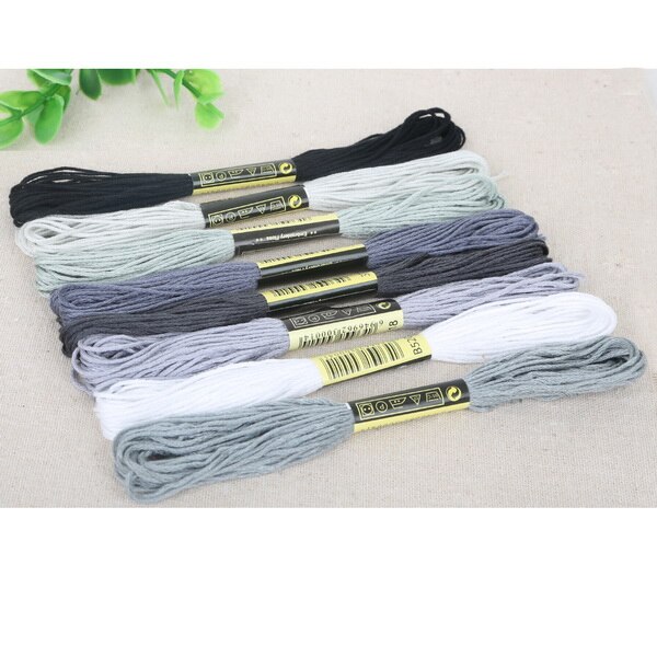 8 Stuks Mix Kleuren Kruissteek Katoen Naaien Strengen Craft Borduurgaren Floss Kit Diy Naaien Gereedschap Accessoires 8: Gray