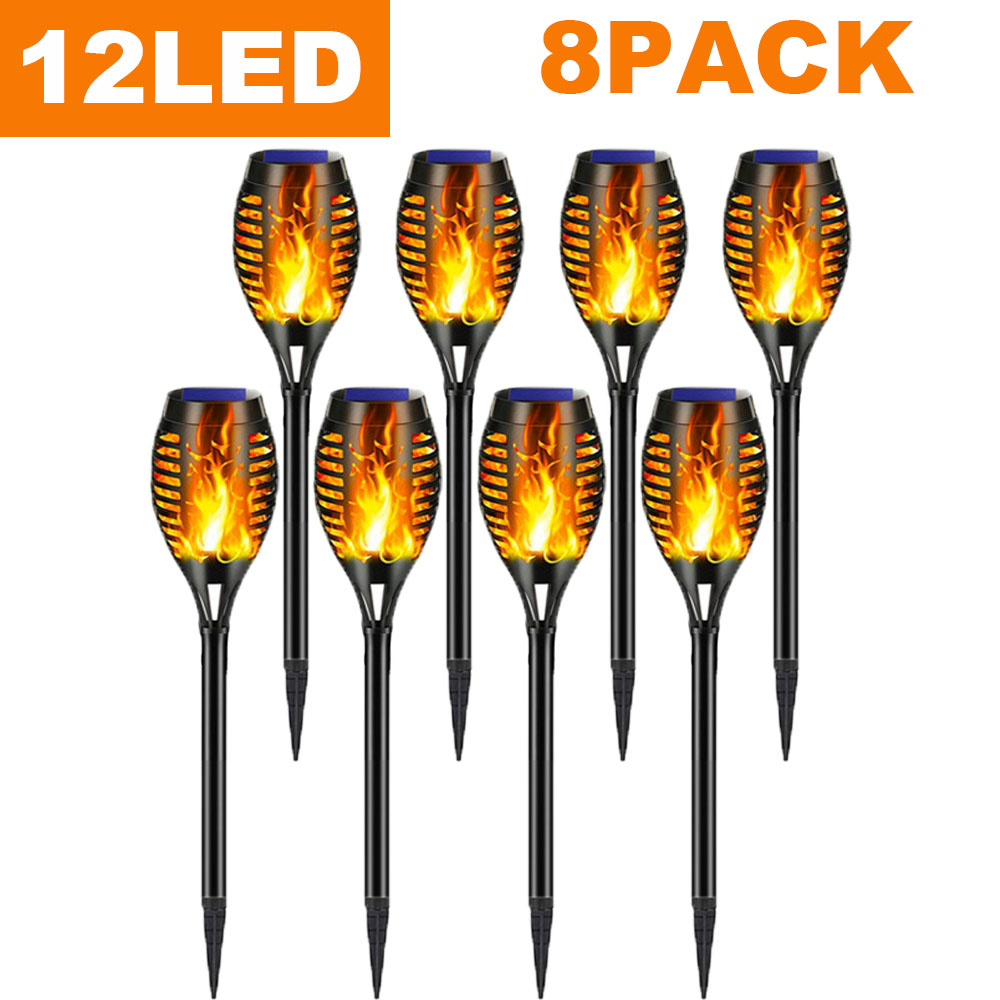 Solarleuchten, flackernde Flammen, Taschenlampen, wasserdicht, für den Außenbereich, Landschaftsdekoration, Lichter für Hof, Garten, Weg, Auffahrt: Rot