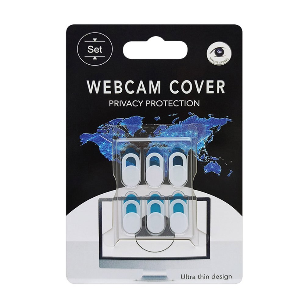 8 stuks computer lens cover universele antispy camera cover elliptische camera occlusie stickers camera privacy cover: Wit 6 stuks