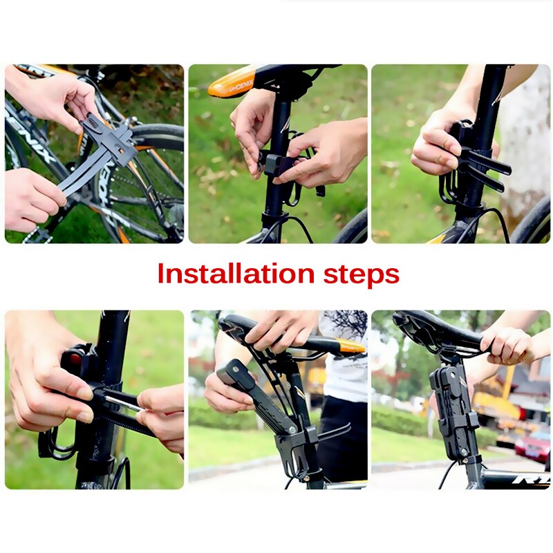 Universal Folding Bicycle Cable Lock Steel Strong Heavy Duty Bike Security Safe Anti-Theft Combination Outdoor MTB Road Bicycle