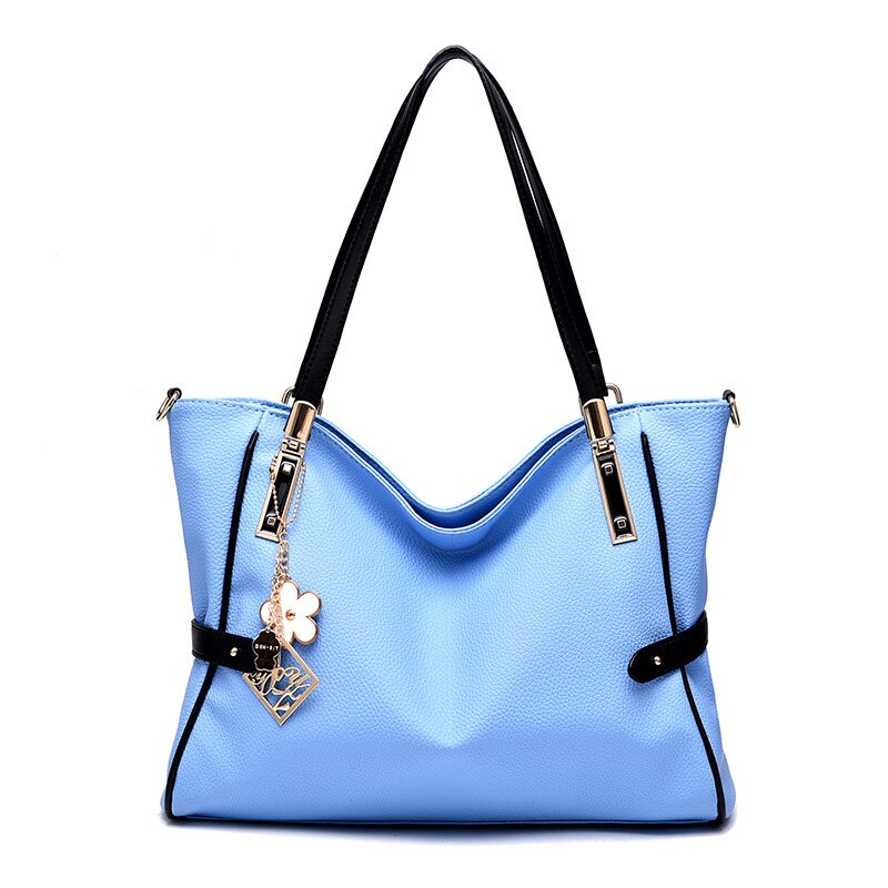 TTOU femmes gland fourre-tout décontracté dames sac à main sac à bandoulière en cuir synthétique polyuréthane grande capacité sac à main sac de banlieue femme: Sky Blue