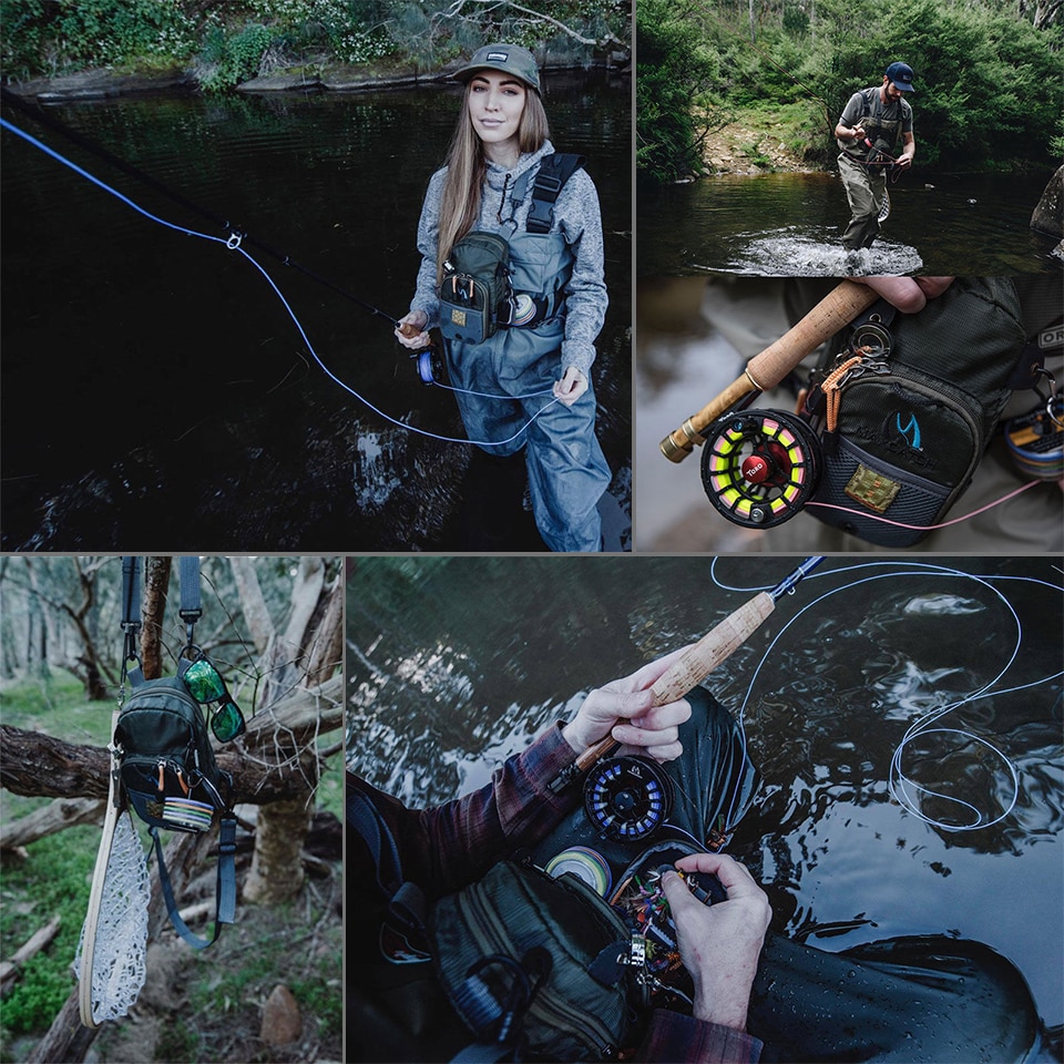 Maximumcatch latać torba wędkarska wędkarska torba piersiowa torba muchowa z pięcioma wędkarskimi akcesoria narzędziowe