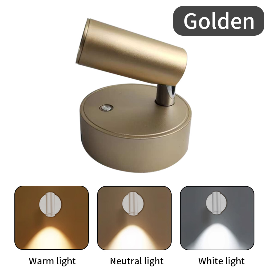 LED-licht Magnetische oplaadbare wandlamp Spotlight Draadloos Geen punch leeslamp met aanraakschakelaar Dimbare bedlamp: Donkerblauw