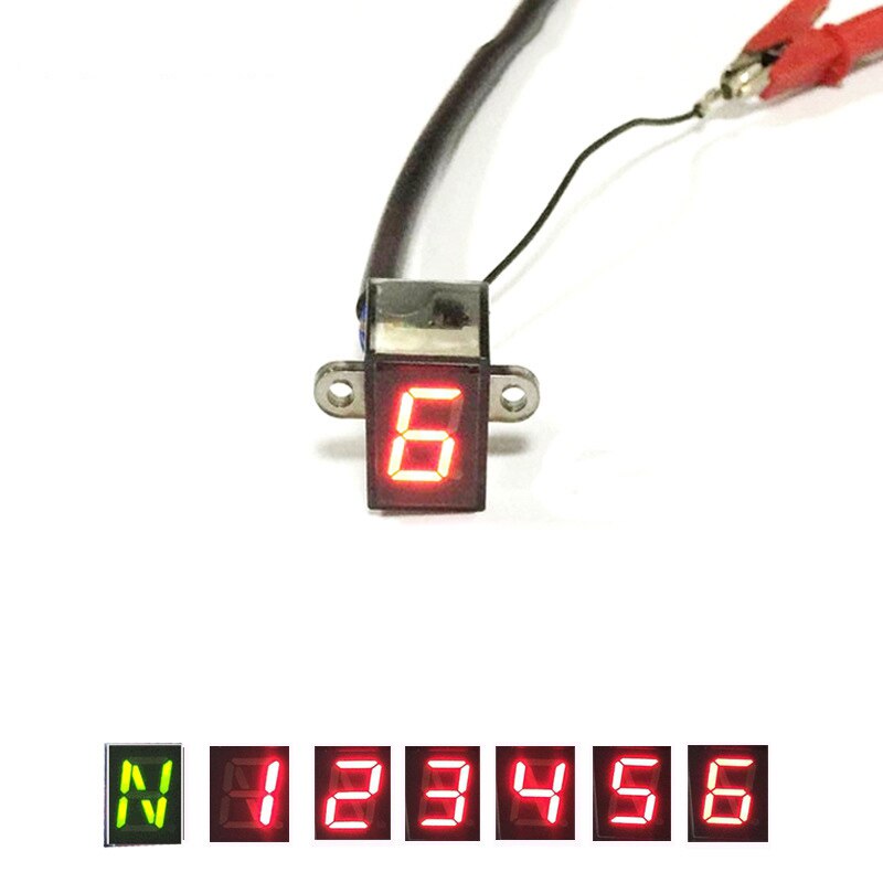 Universele Waterdichte 5/6 Gears Motorcycle Snelheidsmeter Gear Indicator Plug & Play Led Display Sensor: N-6- N