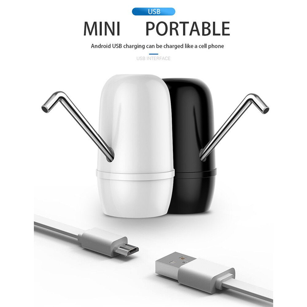 Mini Water Dispenser Stainless Steel Pipe Powerful Dual Pumps Rechargeable Automatic Electric Gallon Water Bottle Pump Dispenser