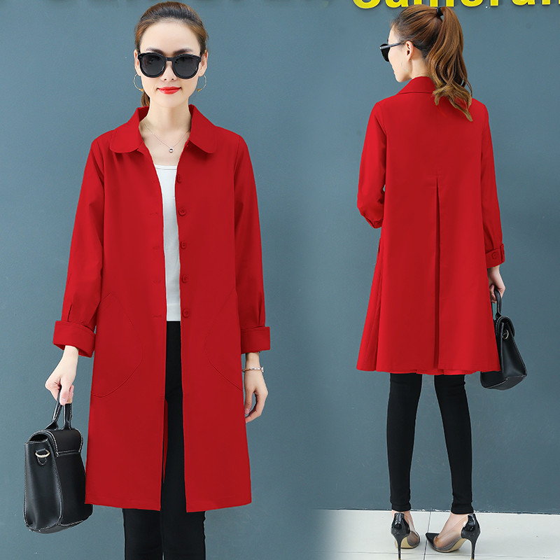 Trench-Coat pour femme, nouvelle , coupe-vent Business, ample et fin, printemps-automne: red X727 / XL