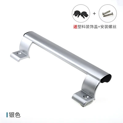 Balkonschuifdeurgreep Aluminiumlegering Duw- en trekdeurgreep Kunststof deur- en raamgreep: Zilveren Borstel