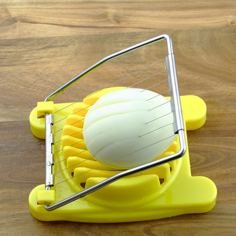 Multifunctionele Roestvrij Staal Gesneden Ei Snijmachines Bewaard Ei Verdelers Splitter Cutter Eieren Gadgets Salade Keuken Gereedschap: YELLOW