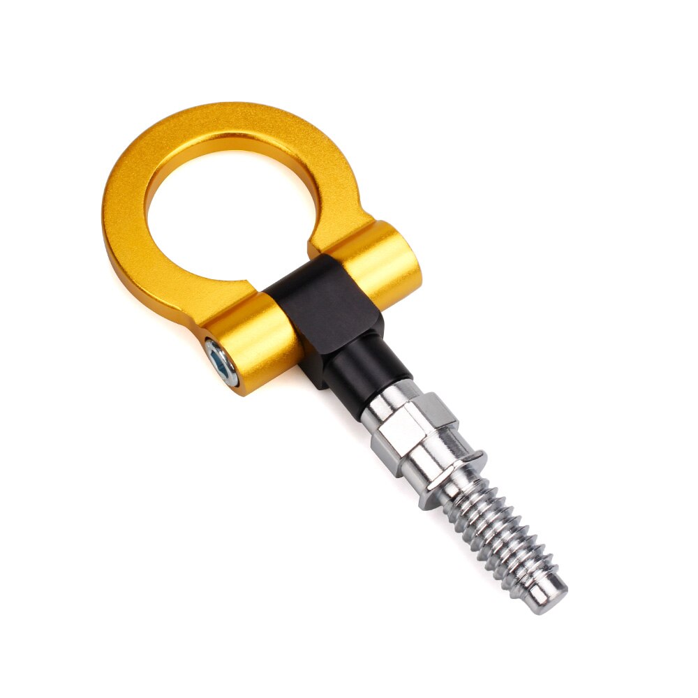 Universal Car Styling Trailer Hooks Sticker Car Auto Rear Front Trailer Simulation Racing Ring Vehicle Racing Towing Hook: Gold
