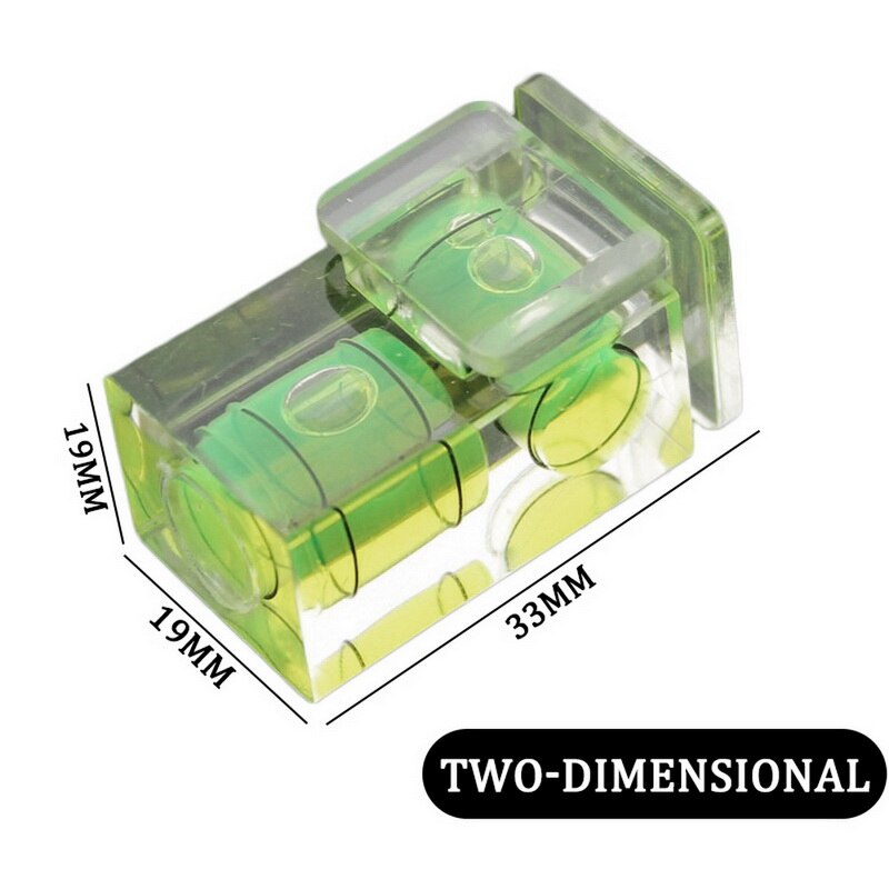 Junejour 1PC vert un/deux/trois dimensions bulle niveau à bulle pour appareil photo adaptateur de niveau pour appareils photo mesure Insturments outil: 2-19x19x33mm