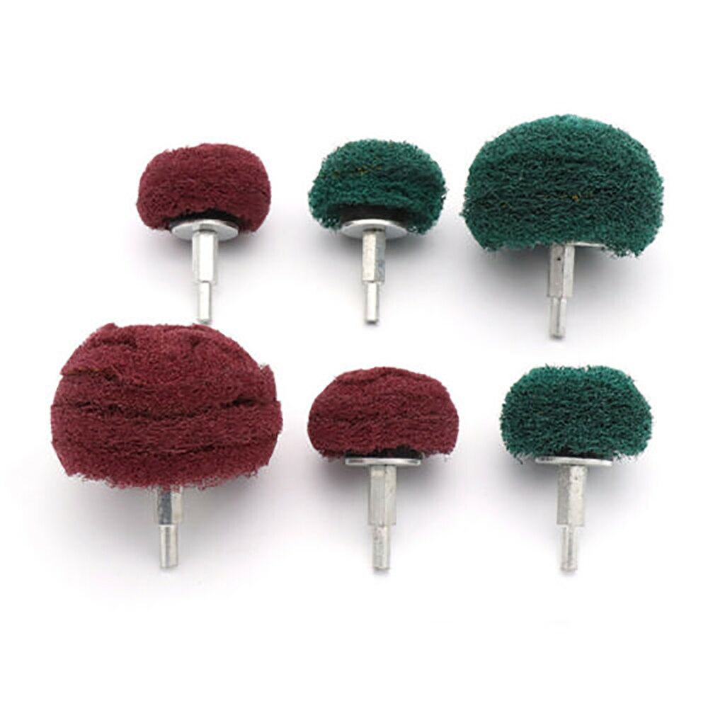1PCS 50mm-100mm Dome Scotch Brite Flap Wheel Sanding Abrasive Mop 6mm Shank for Drill