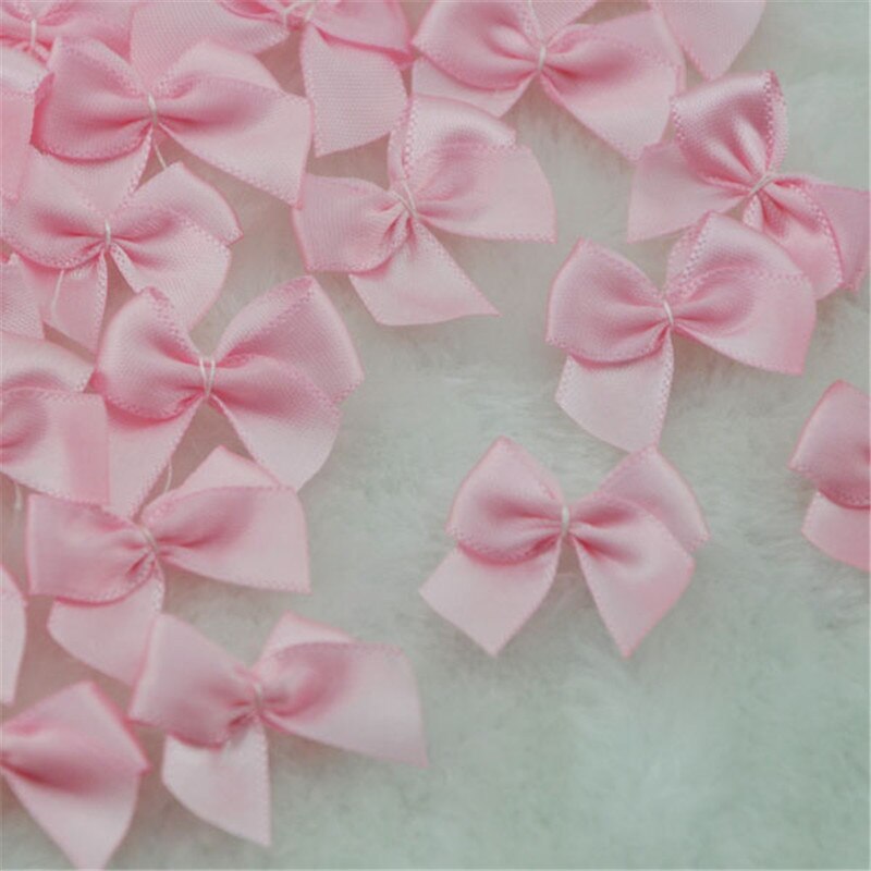 100pcs Mini Satin Ribbon Flowers Bows Craft Wedding Decoration Upick A176