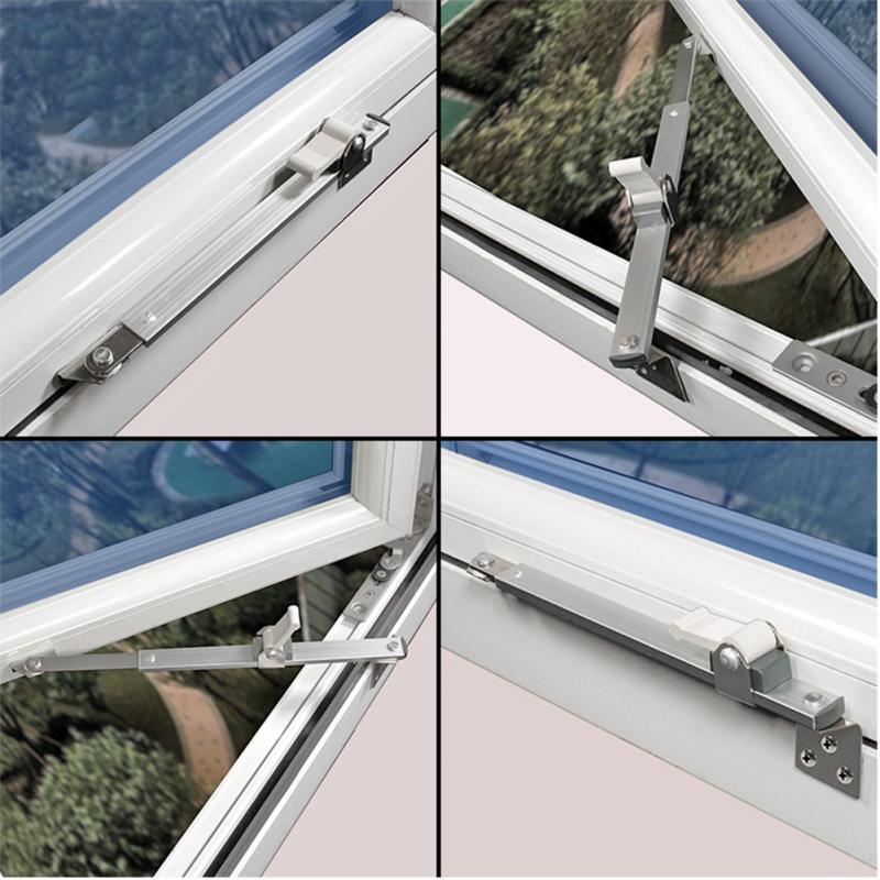 Restriktor glidende vindskinne teleskopisk vinduesstøtte rustfrit stål begrænser vinkelkontrolstopper kraftig kile fast