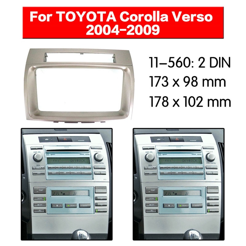 Zw11-560 bil dvd / cd radio stereo fascia panel ramme adapter montering kit til toyota corolla verso 2004 2005 2006 2007