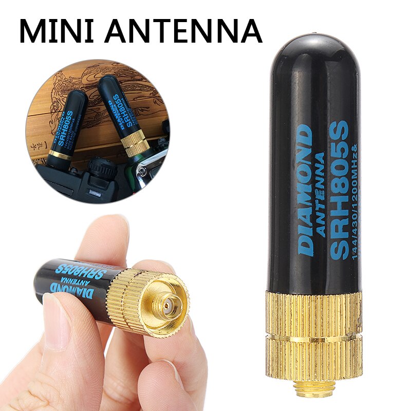 1pc uhf + vhf antena fêmea srh805s sma curto walkie talkie antena para baofeng walkie talkie rádio acessórios