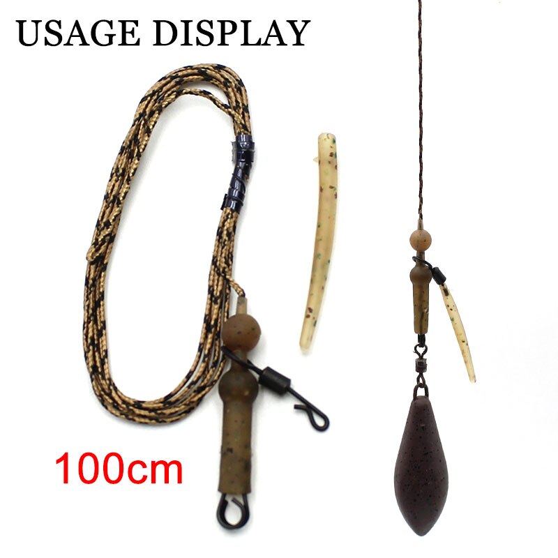 100cm Carp Fishing Ready Made Carp Rigs Braided Leadcore Fishing Line Carp Tackle Set With Swivels Rig For Fishing Equipment