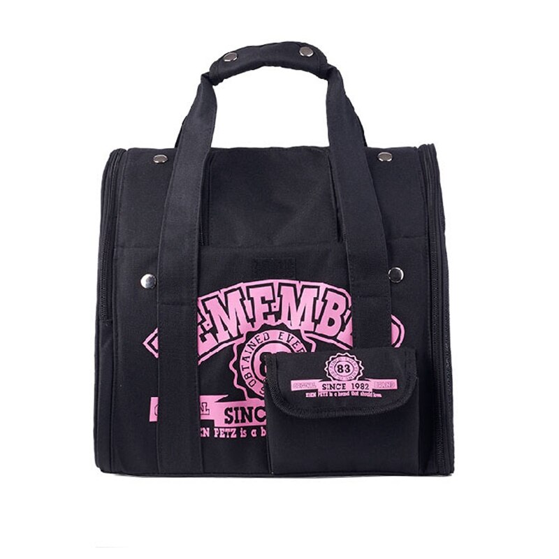 Kot plecak dla psa przewoźnik samochodowy torba podsiodłowa komfort transportu podwójne ramię podróży plecak na zwierzę: czarny różowy