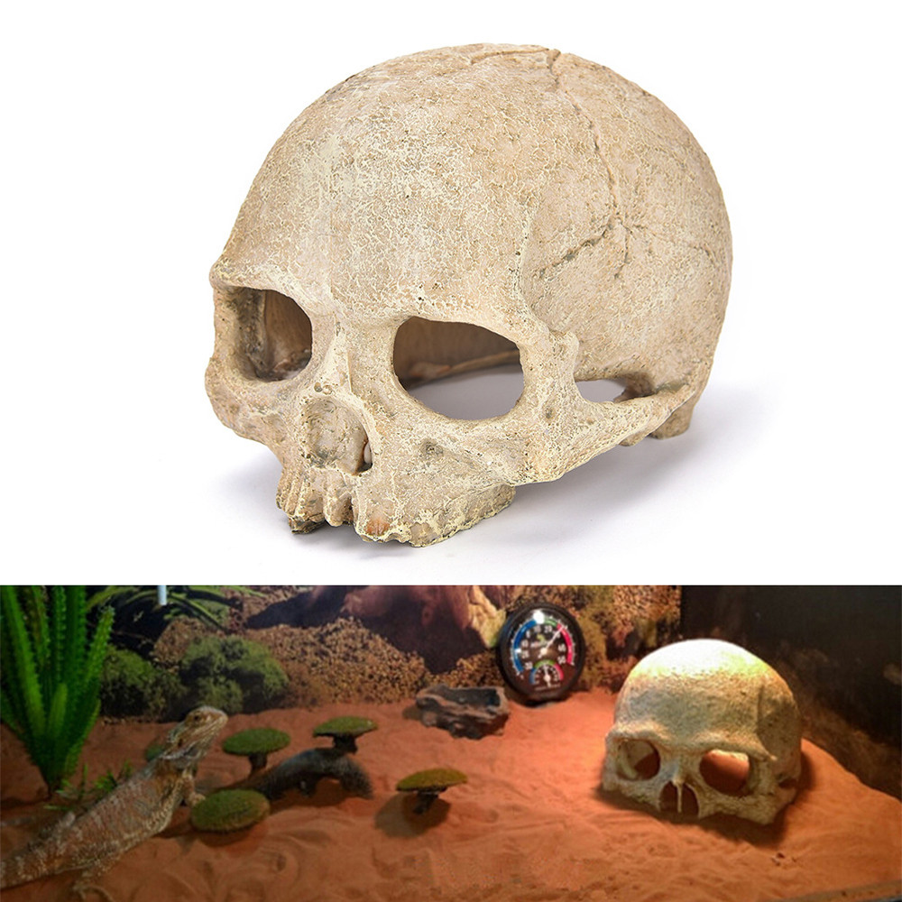 Aquarium decoration Fish Tank Aquarium Ornament Terrarium Decorations Resin Skull Human Skeleton Fish tank decor #81640