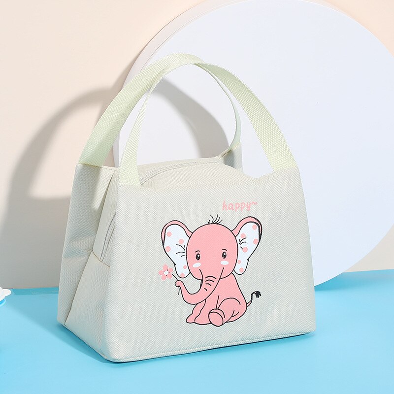 Portátil dos desenhos animados piquenique almoço saco térmico isolado lancheira tote cooler bolsa bento bolsa jantar recipiente sacos de armazenamento de alimentos: Elephant