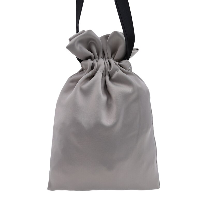 Drawstring Women Bag Jewelry Packaging Storage Bag Portable Drawstring Women Shoulder Bag: gray