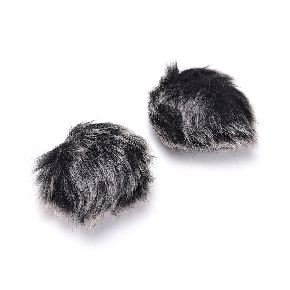 dark grey Artificial Fur Microphone Windscreen Outdoor MIC Windshield Wind Muff for Lapel Microphone 1PC