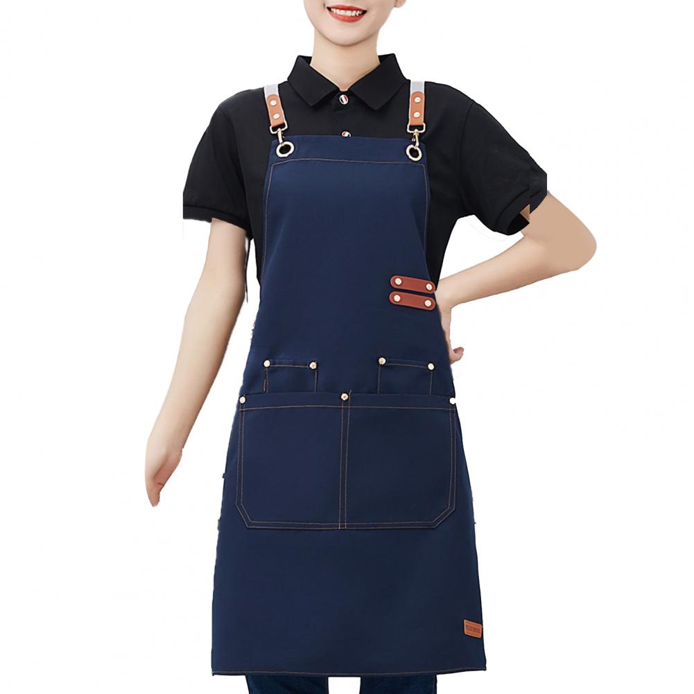 Dicke wasserdichte Schürze für Männer und Frauen, Anti-Fett, schmutzabweisende Kochschürze für Chefkoch, Café, Einkaufen, Kellner, Grill, Küche: Blau