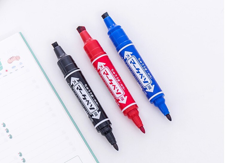 Permanent marker Indelible Waterproof Pens Dual Side Writing two side smooth writing logistics WSPM-502