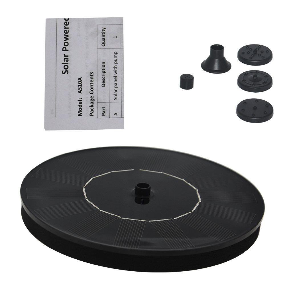 Mini Solar Fountain Garden Water Fountain Solar Panel Floating Fountain Garden Decoration Fountain1W single crystal silicon