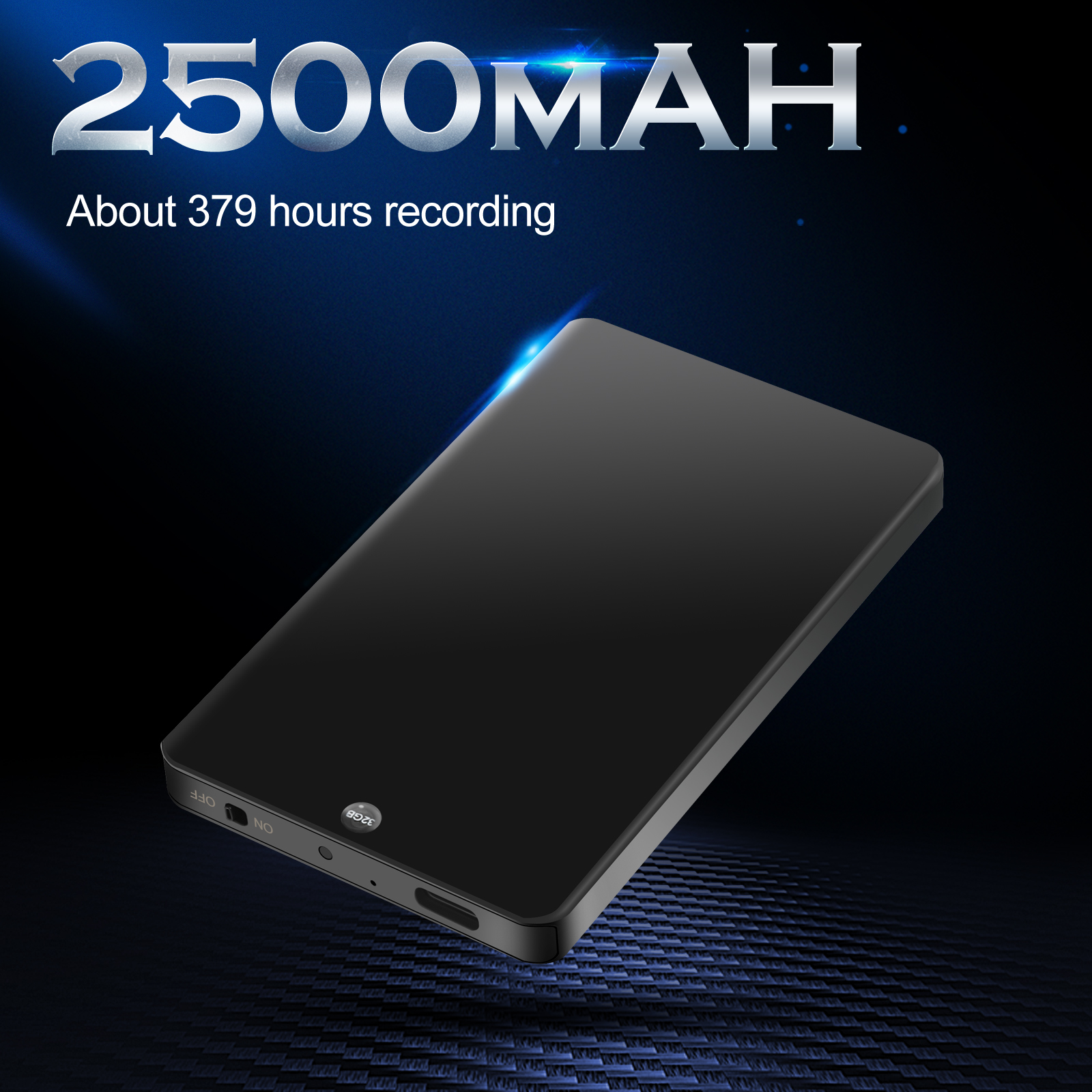 Vandlion V66 64GB Slimmest Voice Activated Recorder with 379Hours Recording Capacity Audio Dictaphone for Work Lectures Meetings