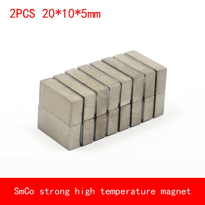 2 STKS rechthoek 20*10*5mm werken max 360 Celsius Hoge temperatuur magneet sterke SmCo magneet 20X10X5 MM permanente magneet