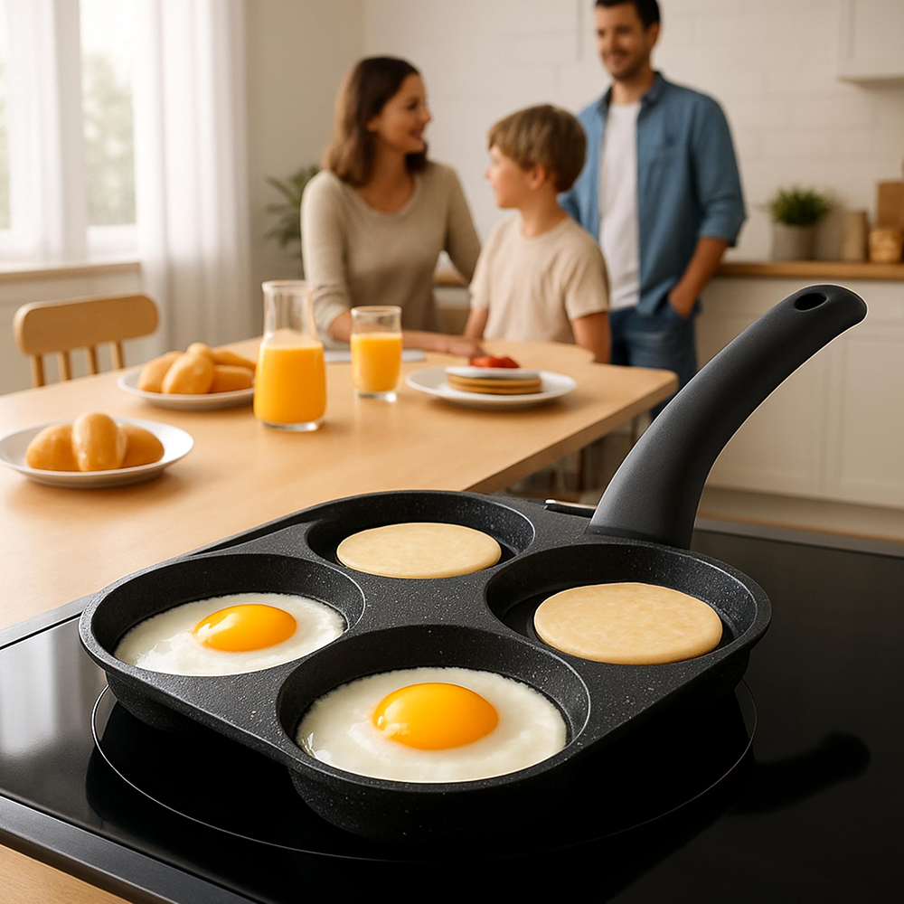 Egg Frying Pan Nonstick Pancake Pans 4-Cups Cookware Pancake Pan Egg Pan Suitable for Gas Stove Induction Cooker