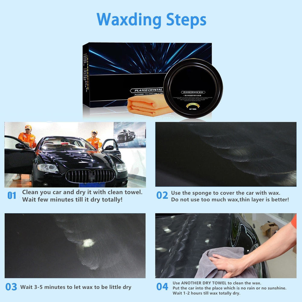 300ml AutoCare cuidado de la pintura de cera dura Reparación de arañazos mantenimiento de cera de pintura de coche de cera con toalla gratis pulido de coche pasta de cera