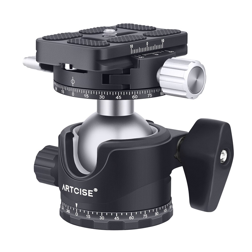 Cabezal de trípode para cámara DSLR EB36R, cabezal de bola de vídeo de doble Panorama de 720 °, montaje de placa de liberación rápida de perfil bajo: Default Title