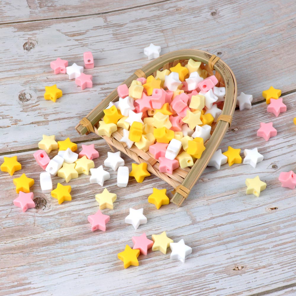 TYRY. HU 10 pc/lot étoiles bébé Silicone perles de dentition de alimentaire bébé produits collier à faire soi-même rongeur perles bébé jouets sûrs sans BPA: g
