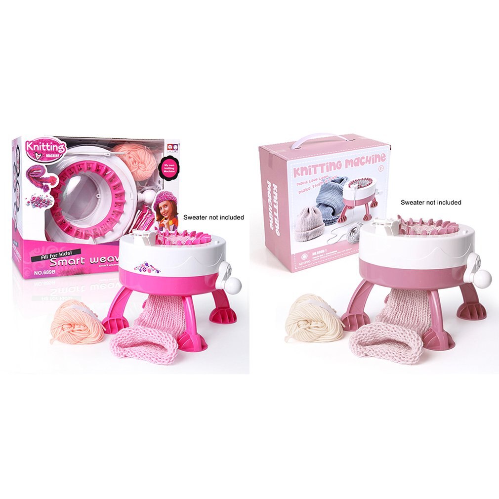 Bib-máquina de tejer con cilindro de estrella para niños, juguete de juego de rol, 22 agujas, cilindro, tejer lana