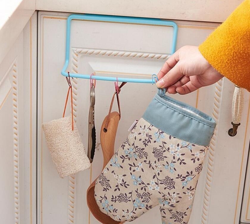 Keuken Handdoek Opknoping Rack Holder Rail Organizer Gratis Nail Deur Terug Rack Badkamer Keukenkast Kast Hanger