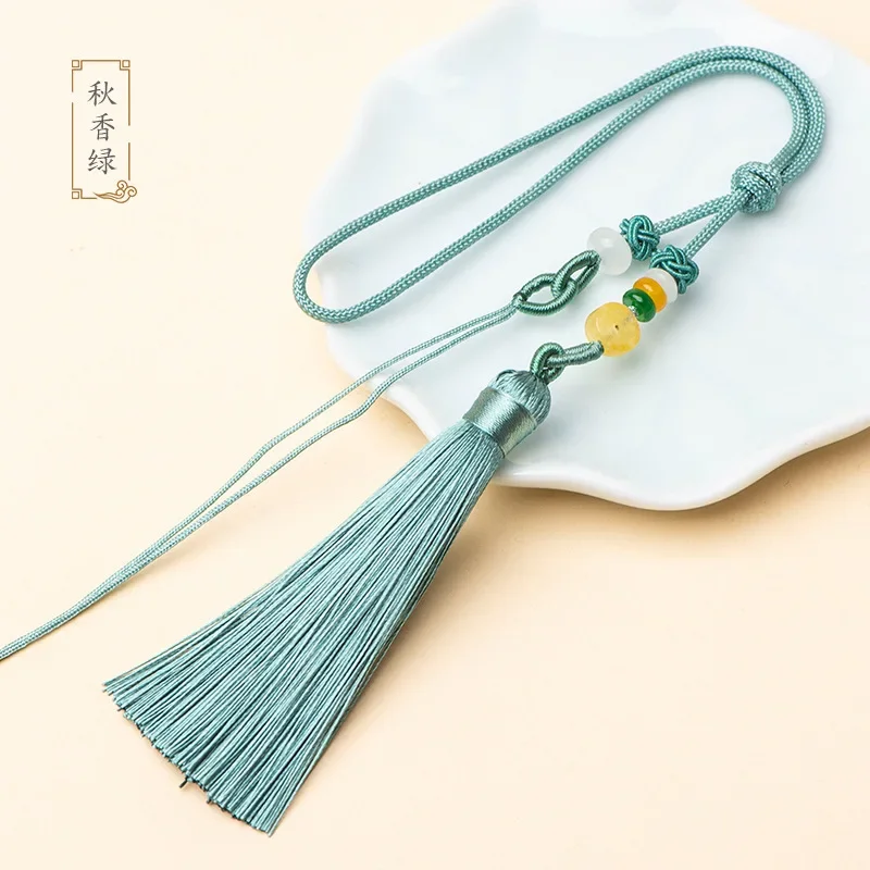 Hermosas borlas, flecos de hilo de poliéster, colgantes decorativos, adornos artesanales, llavero DIY, accesorios de cortina: Mármol gris