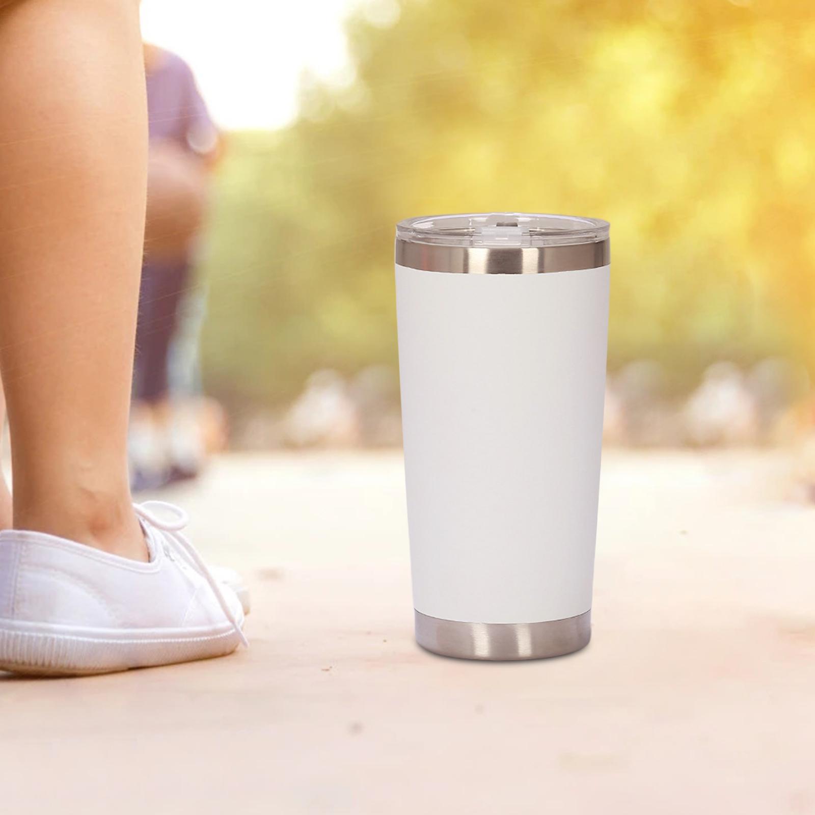 Vacuum Insulated Tumbler W/ Lid Water Coffee Cup Travel Mug for Outdoor: White