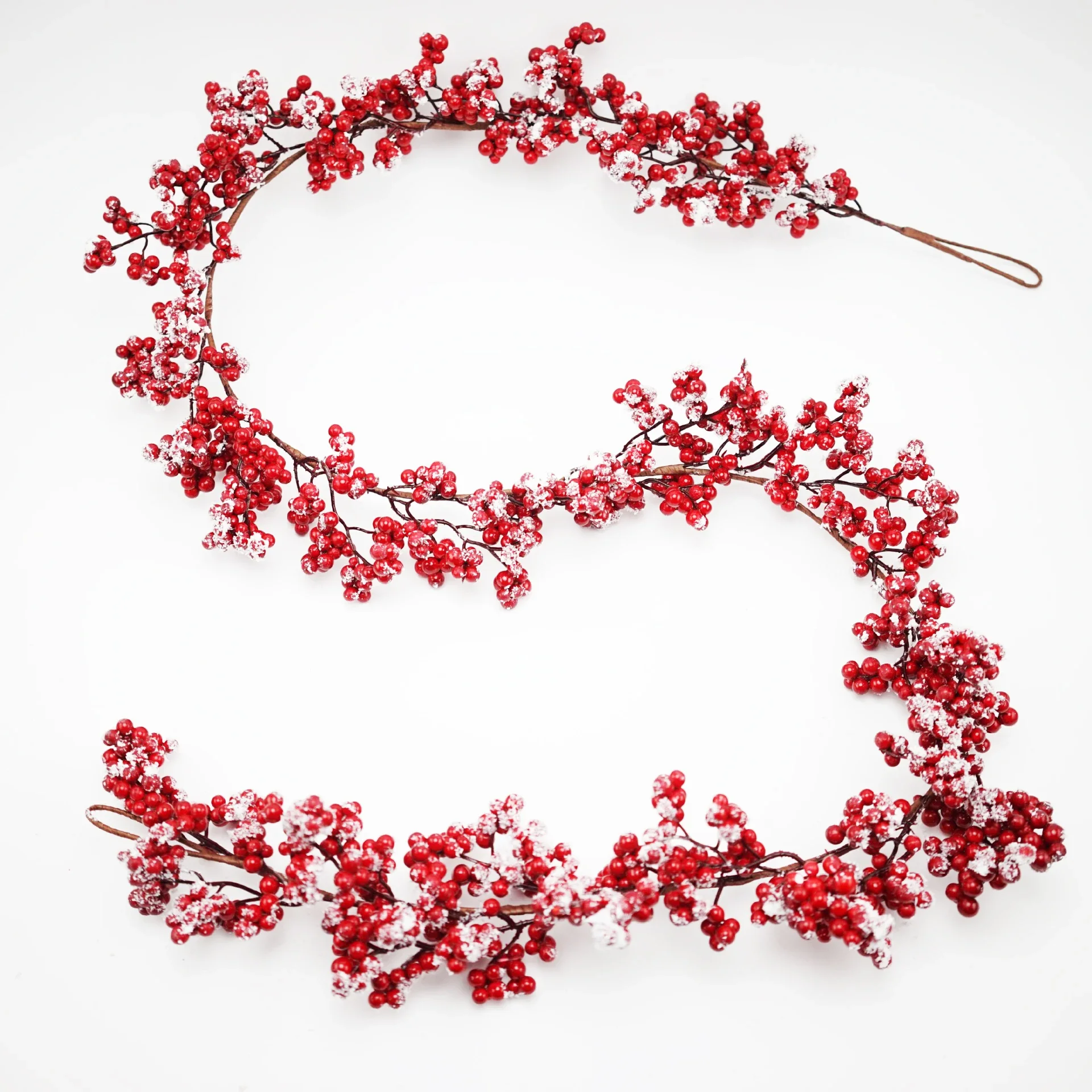 5.9ft/180cm Rode Bessen Kerstslinger Optionele verlichting Goud Zilver Bes Kunstmatige Garland Kerstdecoratie voor Nieuwjaar: Fluorescentie Geel