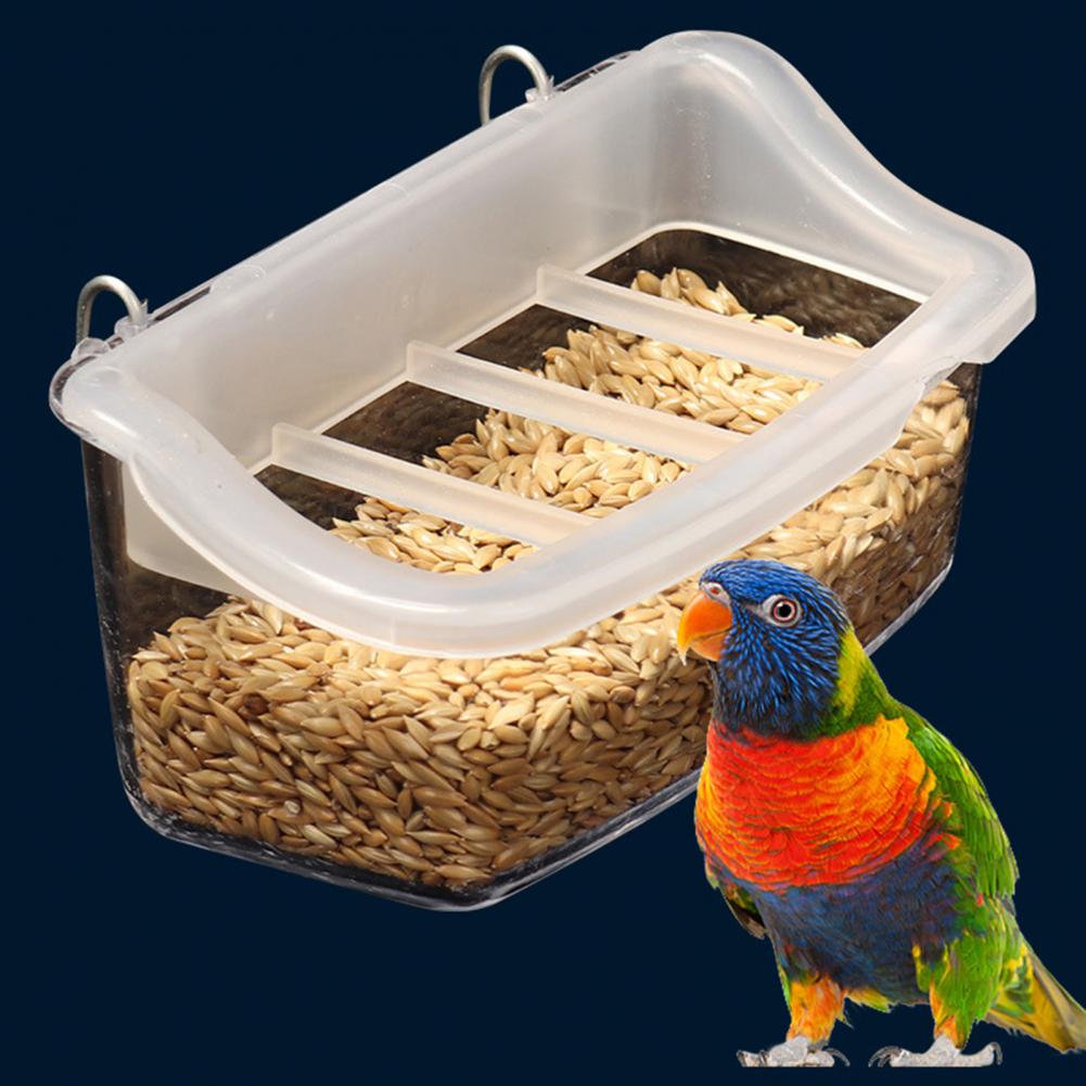 Hler-Mangeoire à oiseaux transparente avec grille anti-éclaboussures, mangeoire à oiseaux durable, accessoire pour animaux de compagnie