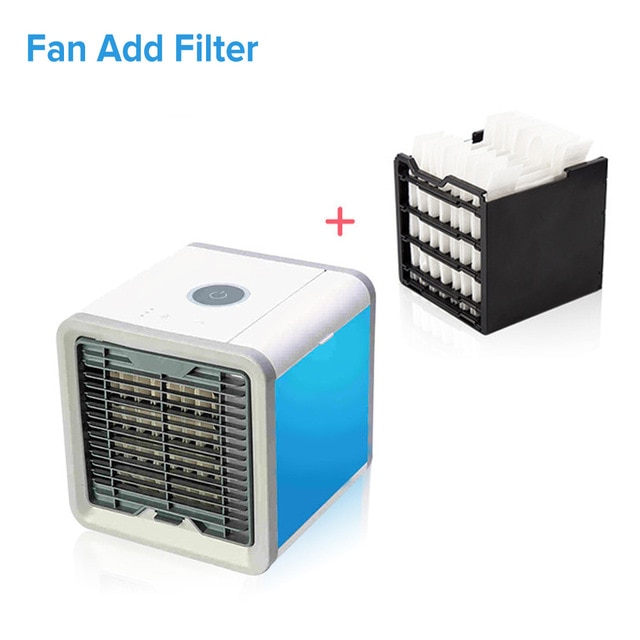 Bærbar luftkølerventilator mini mobil klimaanlæg til hjemmet køleventilator bærbar klimaanlæg personlig plads usb skrivebord fans: Fan tilføj filter