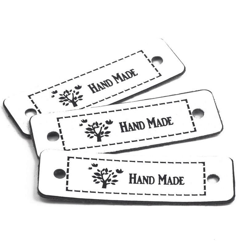retro handgefertigt Mit Liebe Kleidung Etiketten 12 stücke Leben Baum Geprägte Stichworte DIY Flagge knapp Etiketten Für Kleidungsstück NäHenne Zubehör: Weiß 01