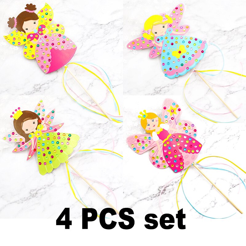 Diamond Fairy Stick craft Princess Stick kindergarten lots arts crafts diy toys Puzzle crafts kids for children's toys girl: 4PCS SET1