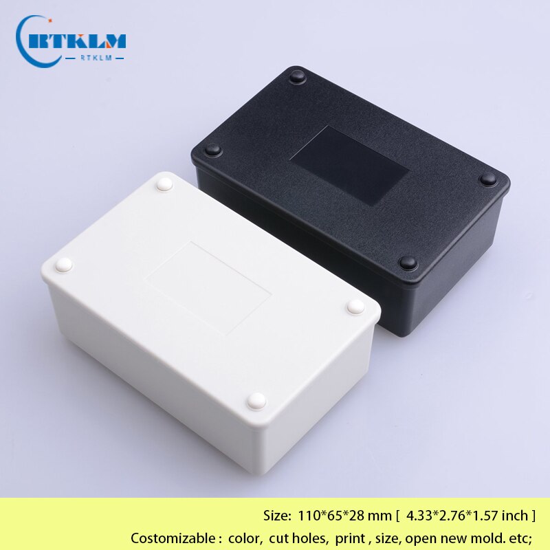 Plastic elektronische aansluitdoos Kleine plastic doe-het-zelf elektrische instrumentenbehuizing ABS Plastic behuizing Op maat 110 * 70 * 40 mm