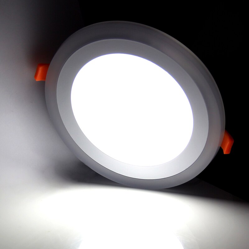 Ultra Slim 3W 6W 8W 12W Round Concealed Dual Color LED Panel Light Cool White RGB Lamp Acrylic Downlight AC 110 220V