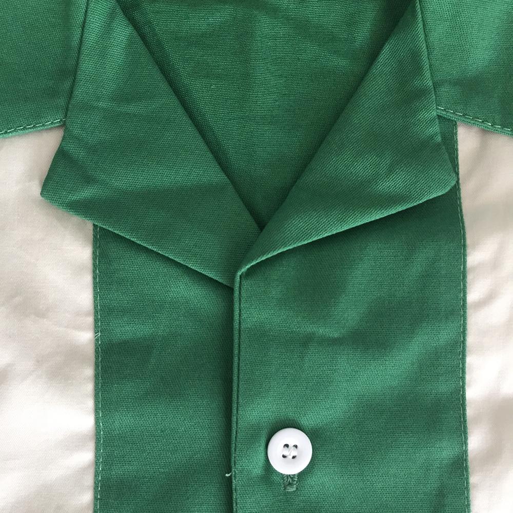 Summer Mens Short Sleeve Rock Rockabilly Shirts Cotton Vintage Green Ivory Shirts Plus Size 3XL Mens Clothing