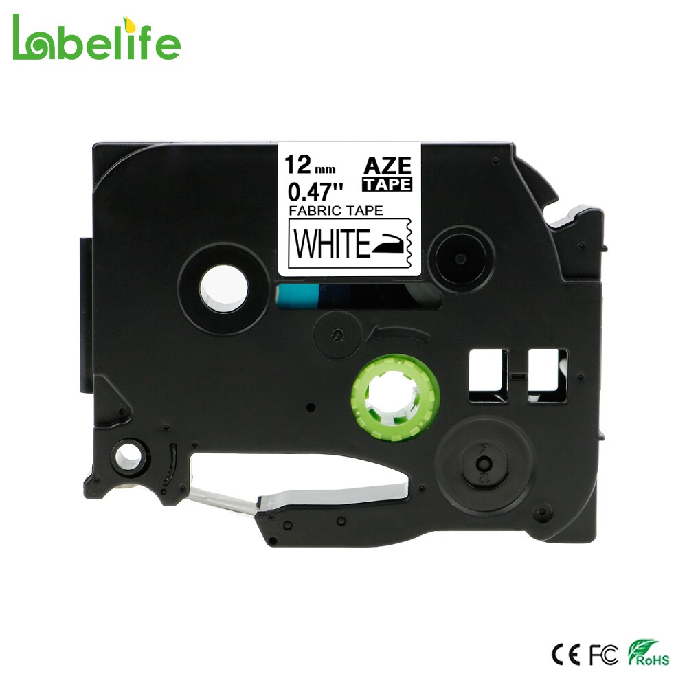 Labelife TZe-FA231 Ferro sul Tessuto Nero su Bianco Label Tape Compatibile per Brother P-Touch per Label Maker PT-D210 PT-D600