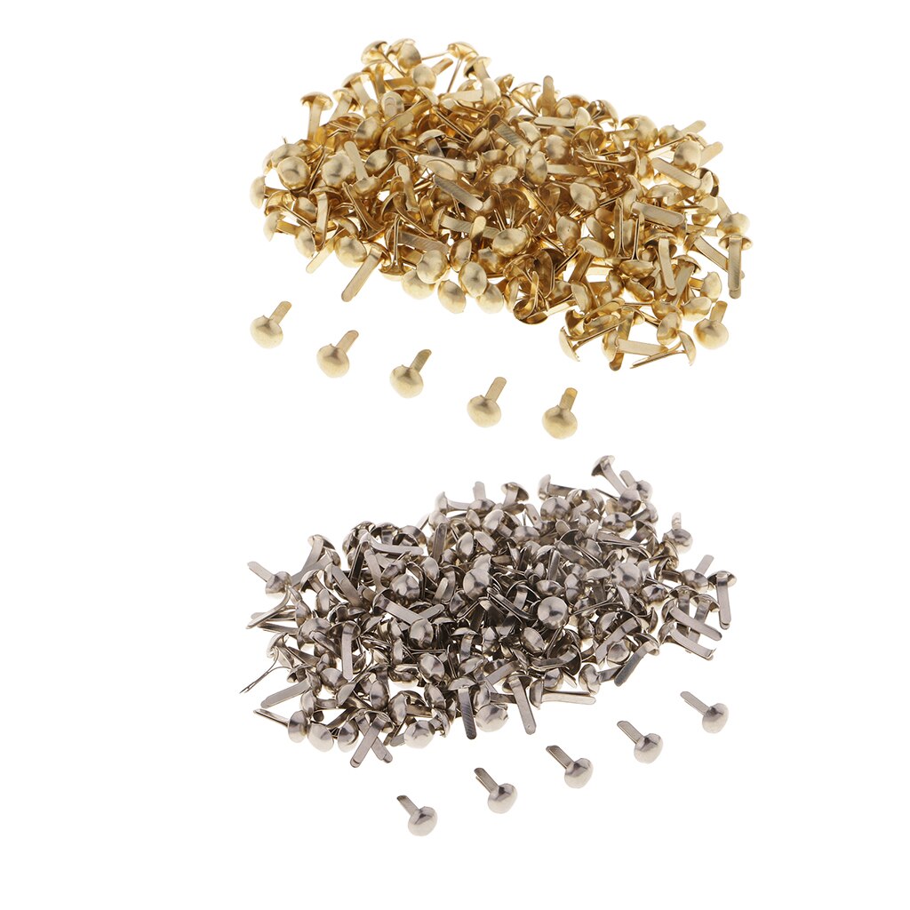 400x Ronde Kop Metalen Brad Papier Sluiting Voor Scrapbooking Papier